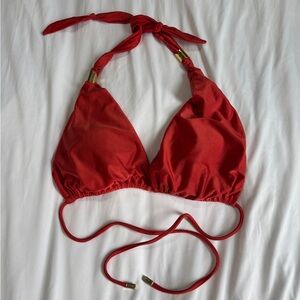 Women's Swim Red Halter Bikini Top size L
